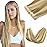 GOO GOO Tape in Hair Extensions Human Hair, 16/22 Light Blonde Highlighted Golden Blonde, 20inch 100g 40pcs, Skin Weft Seamless Invisible, Silky Straight with Thick Ends, Remy Human Hair