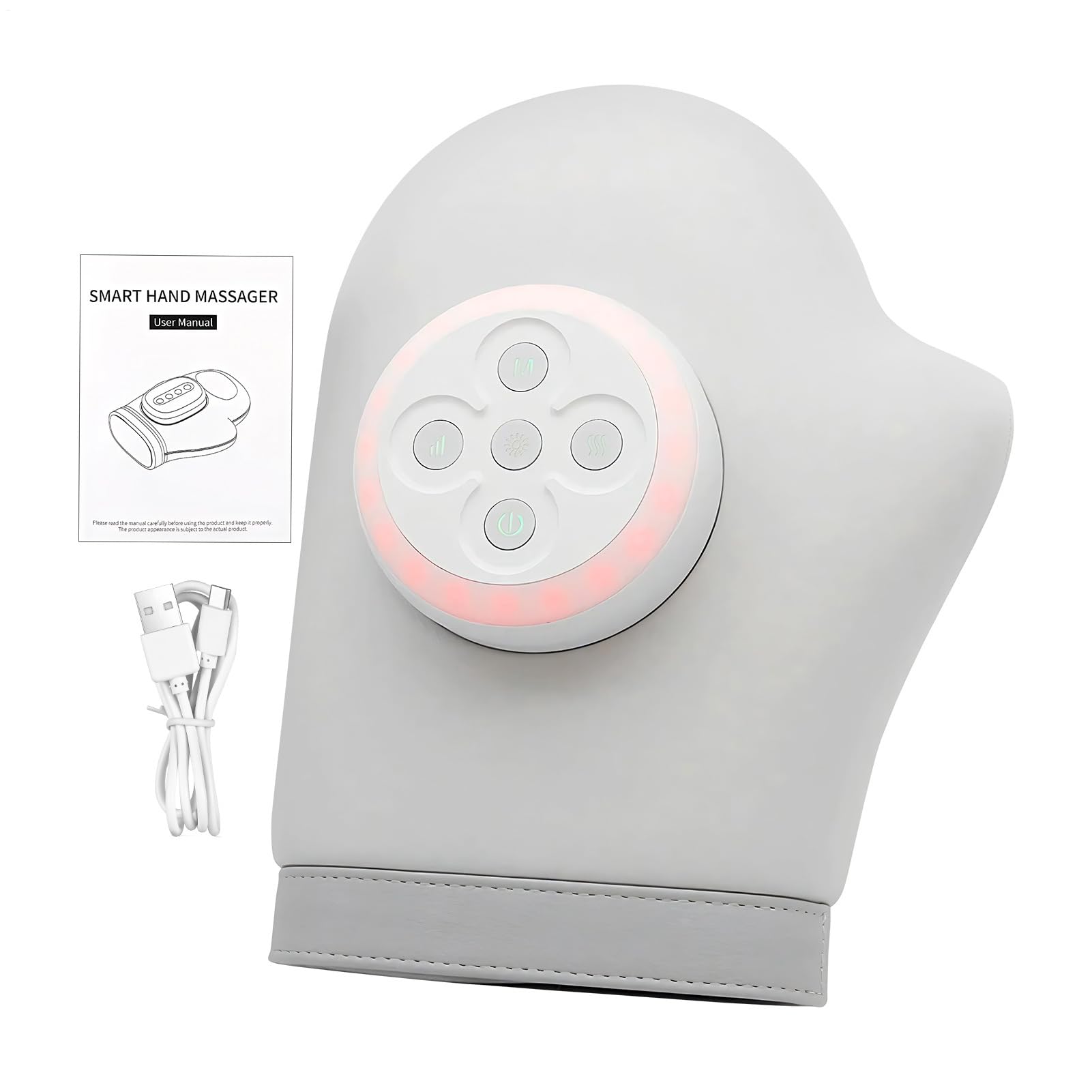 Masajeador de Manos con Calor Máquina De Masaje Ajustable Recargable | Masajeador Eléctrico para Manos Para Trabajadores Viajeros Familia Amigos Estudiantes Adultos Hombres Mujeres Hogar Interior