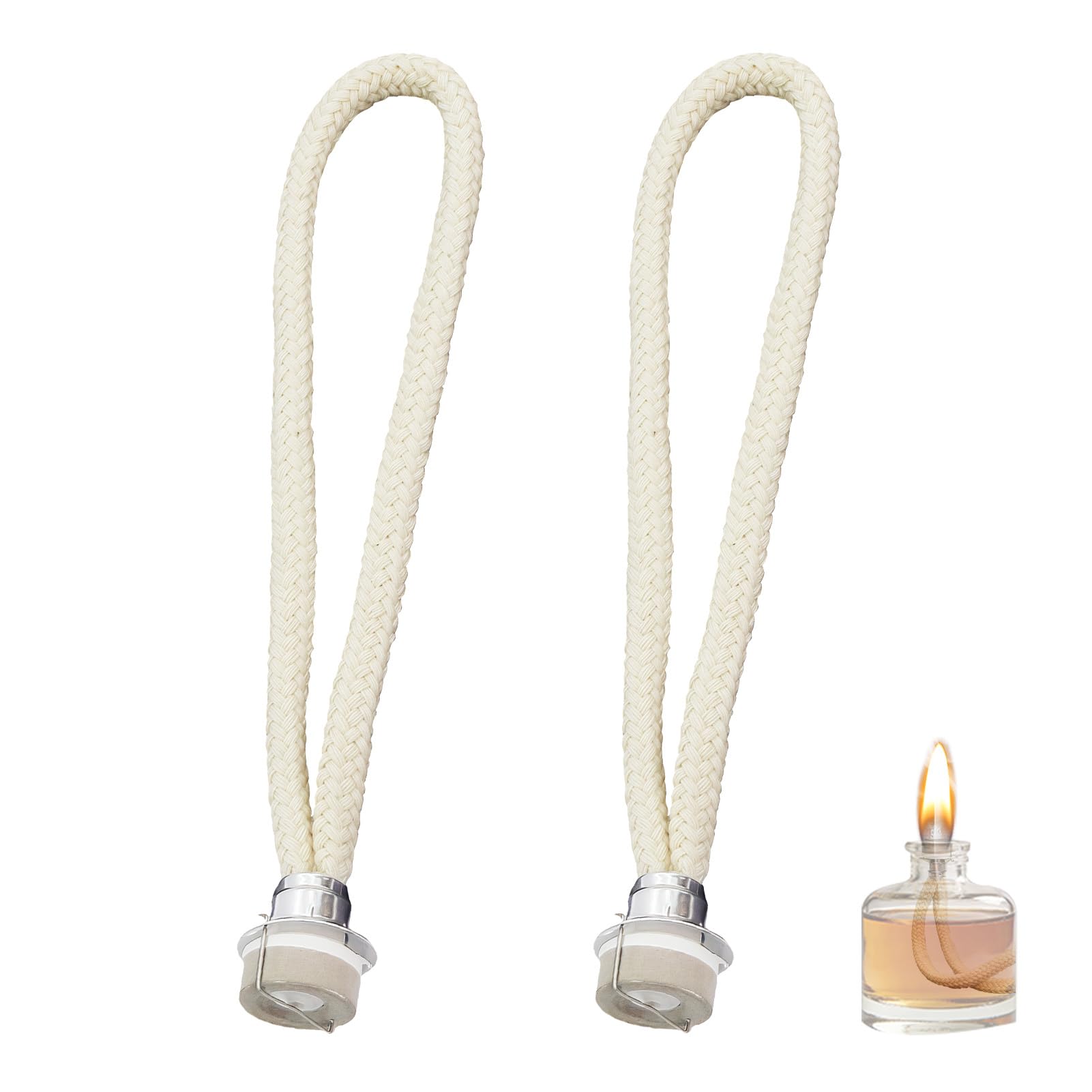 2pcs Mèches de Lampe à Huile, Brûleur Catalytique pour Lampe Berger, Recharge et Décoration Maison, Compatible avec Lampe Parfumée, 18mm Diamètre, Accessoire d'Aromathérapie, Lot de Mèches