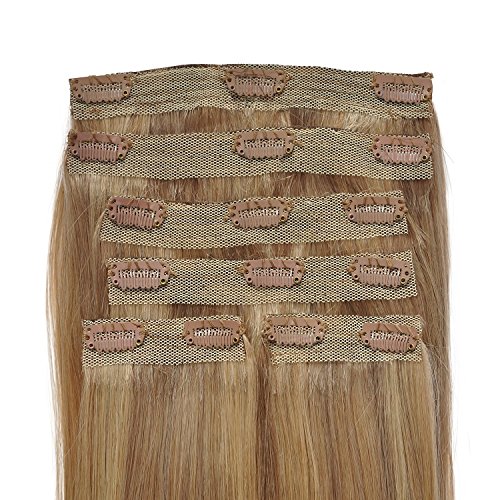 Extensions de cheveux à clips quadruple trame super épais pour volume 210g