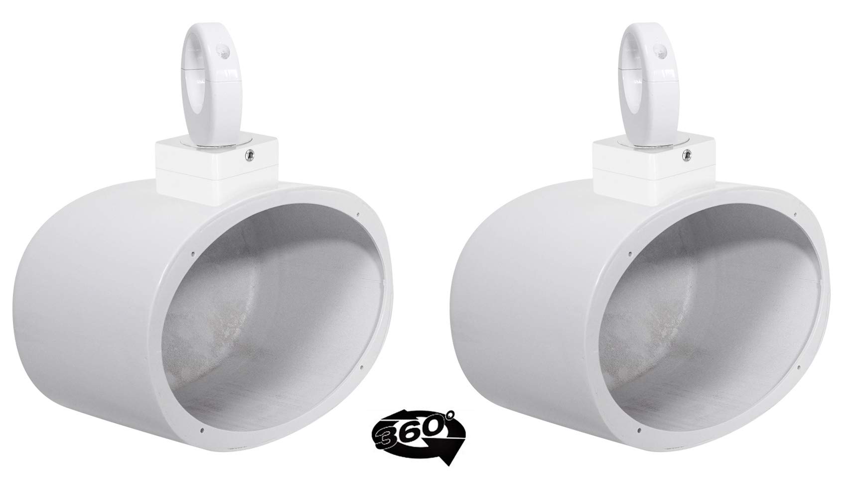 Rockville 2 MAC69W 6x9 360 Swivel White Aluminum Wakeboard Tower Speaker Pods