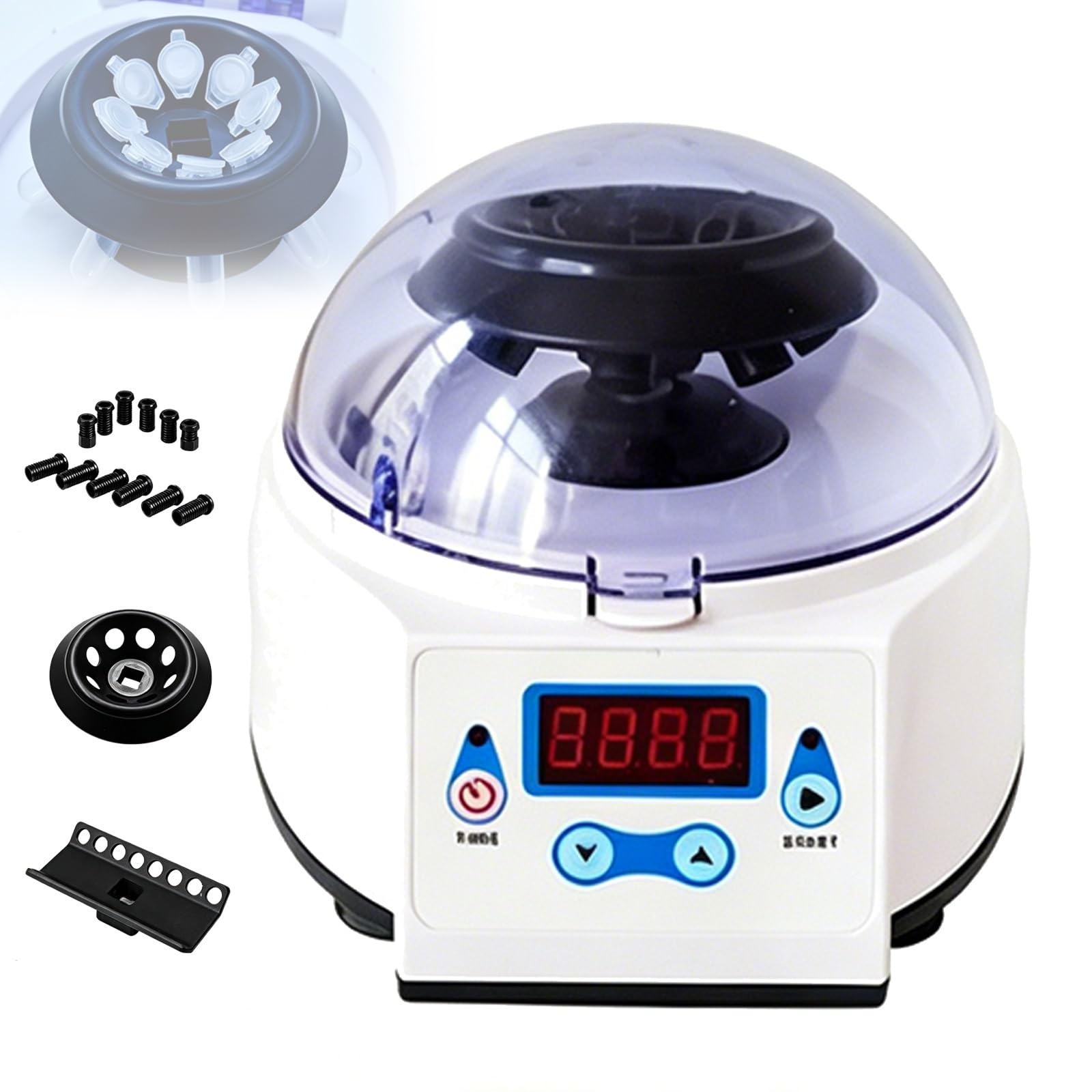 Mini máquina centrífuga Alta estabilidad Velocidad fija Diseño de bajo ruido con rotor intercambiable Adaptación de tubos de varios tamaños for diversas aplicaciones de laboratorio(4000rpm)