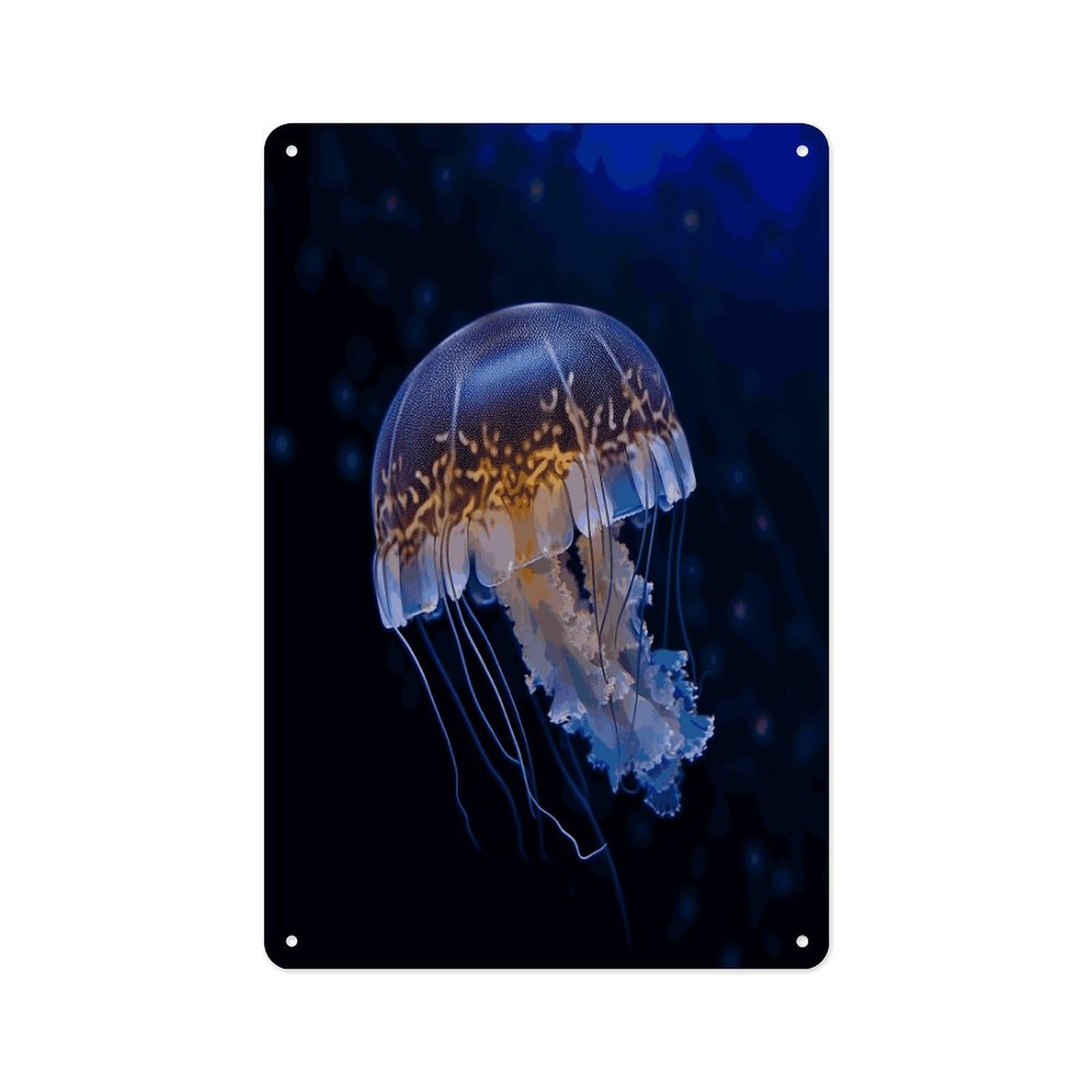 Fekiloot Style Jellyfish Wall Decor Metal Signs Tin Signs Poster