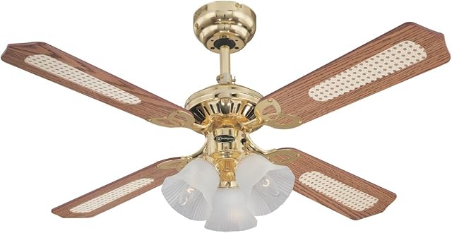 78174 Airplane 105 cm Three-Blade Indoor Ceiling Fan, Silver Finish