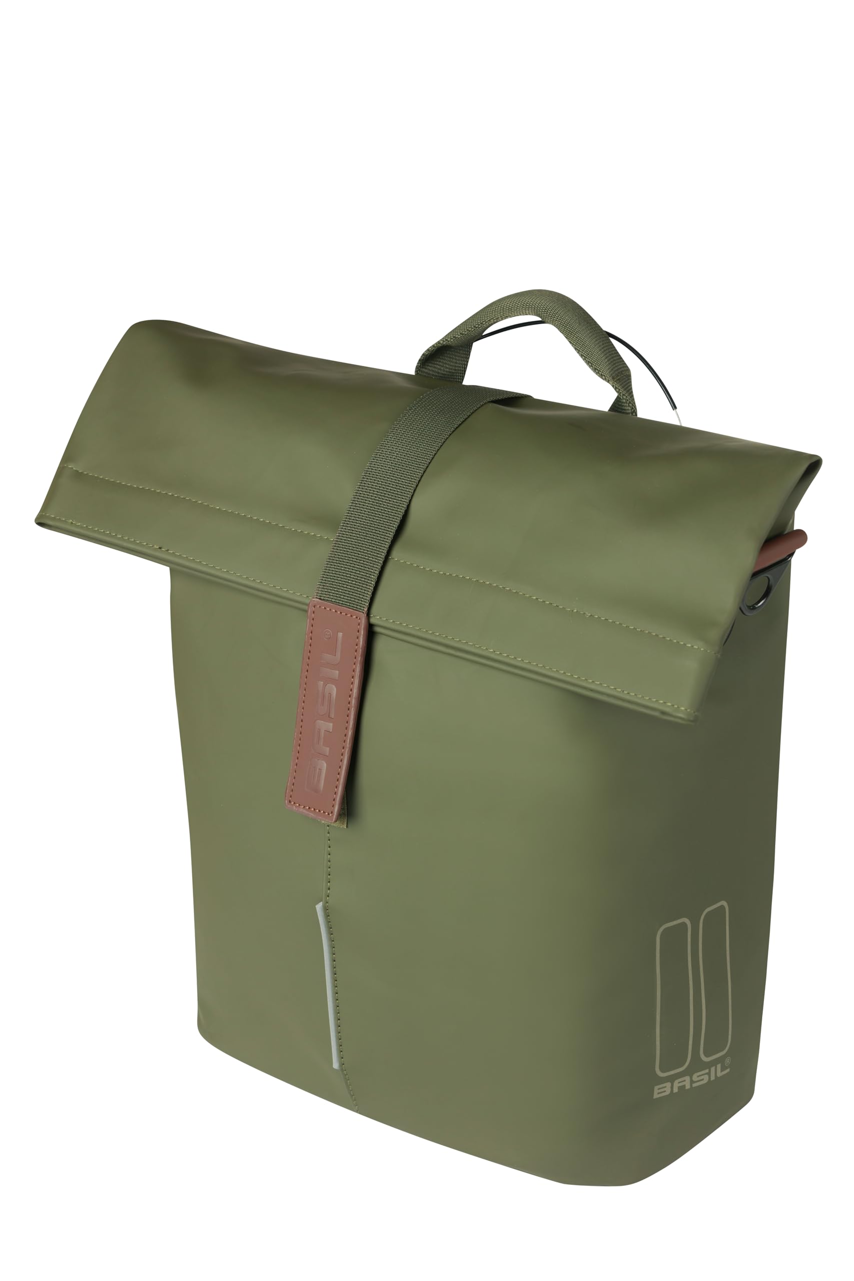 Basil City Bike Shopper MIK - 14-16L, brązowy, wodoodporny, w zestawie system MIK Studs, idealny do miasta i zakupów