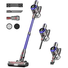 Cordless Vacuum Cleaner, 550W 45kPa 65Mins Vacuum Cleaners for Home with LED Display, Self-Standing Stick Vacuum with Anti-Tangle Brush, Rechargeable Vacuum Cordless for Pet Hair/Carpet/Floor
