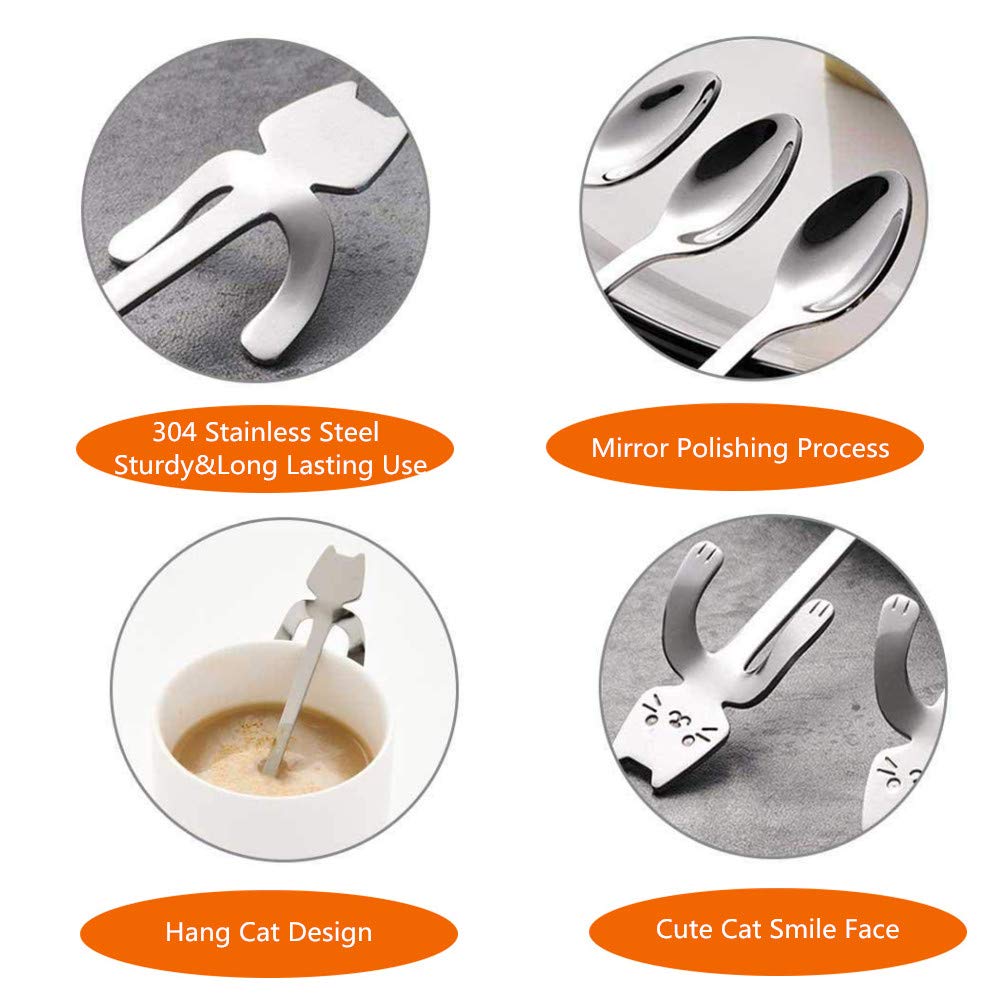 CosCosX Lot De 4 Cuillères à Café En Acier Inoxydable Pour