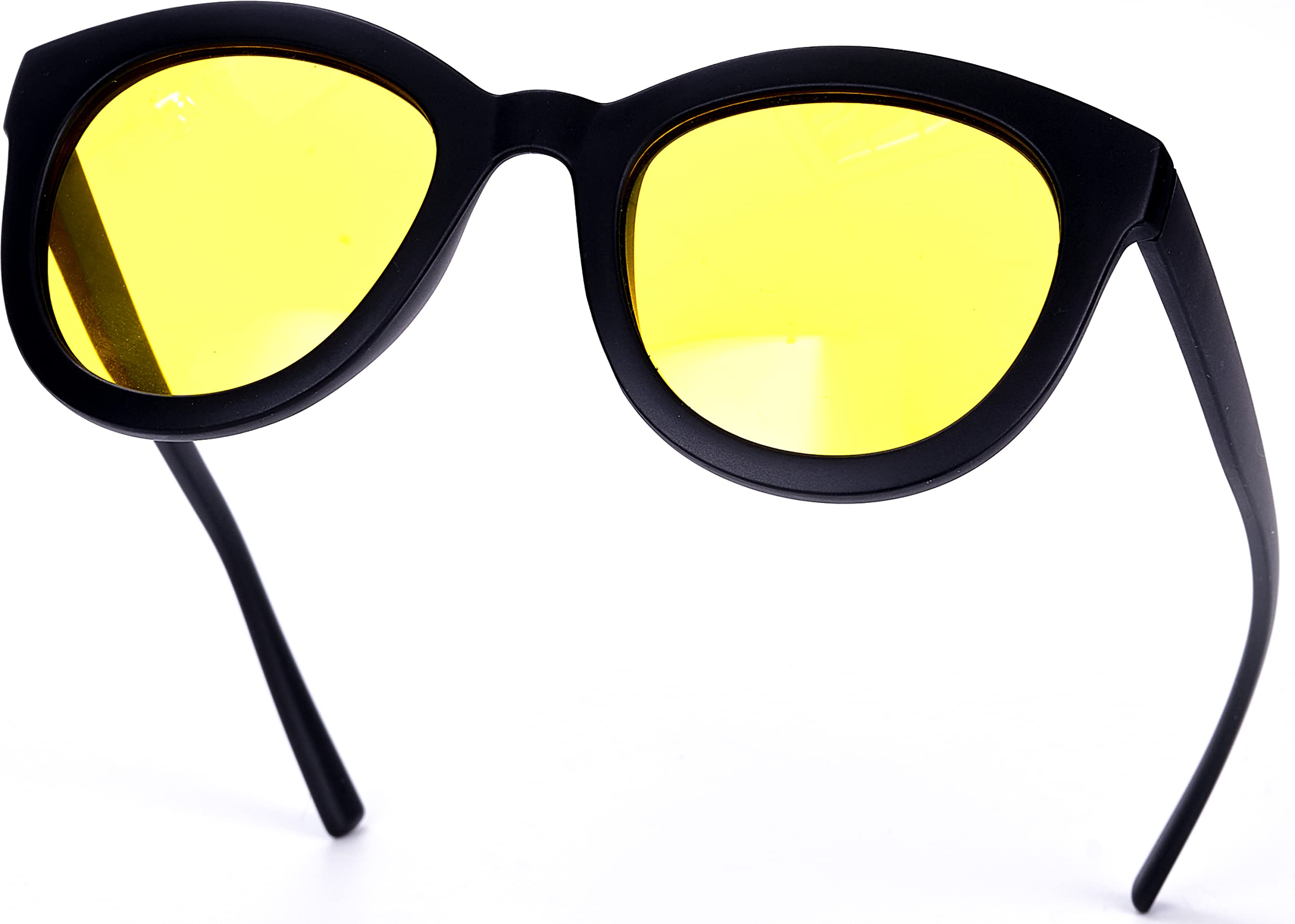 VLOOKNight Vision Driving Glasses for Women Stylish Yellow Cat Eye SunGlasses Polarized Anti-Glare High-Definition Lenses