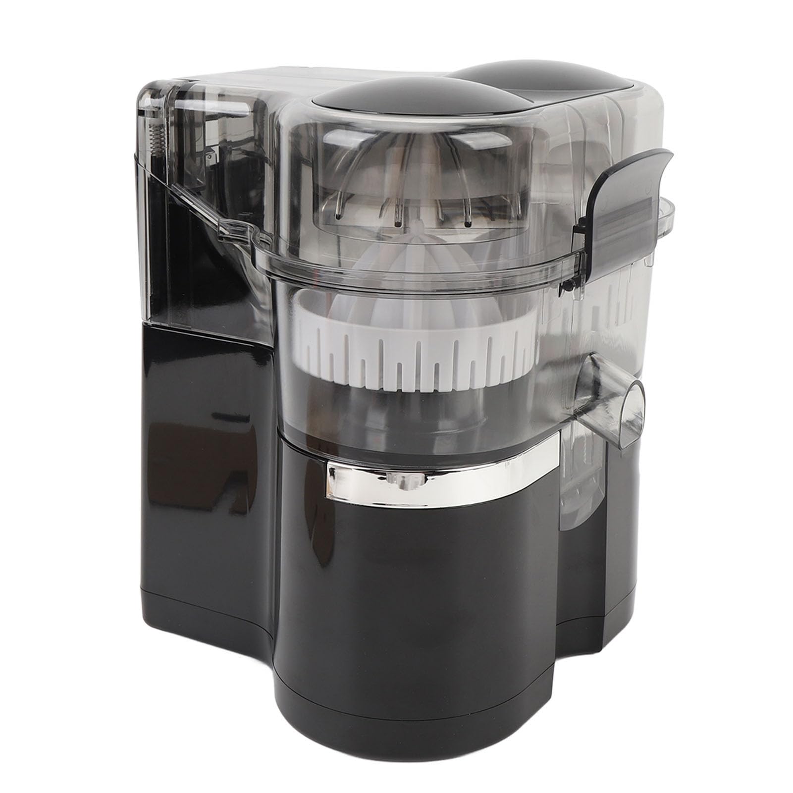 GLOGLOW Exprimidor Eléctrico Portátil de Cítricos con Doble Cabezal, 100 W, 15000 RPM, Exprimidor Rápido para Naranja, Limón, Manzana, Kiwi, Uva y Pomelo con 2 Cabezales de extracción. (BLACK)