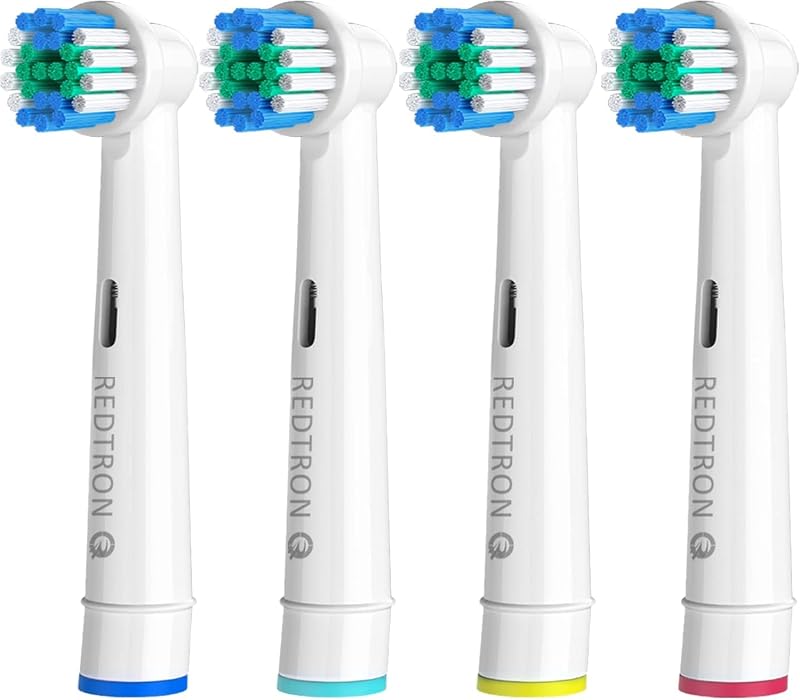 REDTRON Testine Spazzolino Ricambio Compatibile con Oral B (4 pezzi), Testine Spazzolino Elettrico per Precision Clean, Testine di Ricambio per Pro1000 Pro3000 Pro5000 Pro7000 e altri