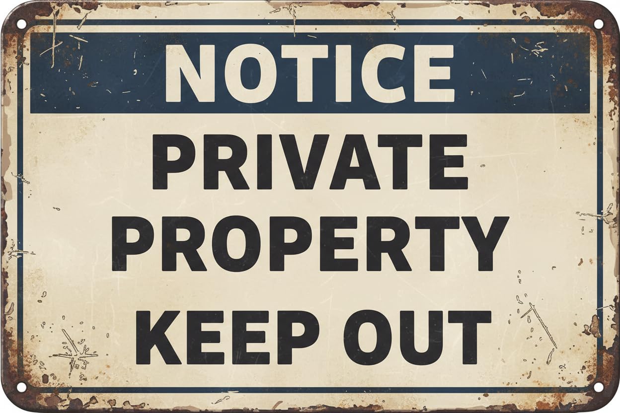 Wall Decor Osha Notice : Private Property Keep Out - Entrance And Exit Sign Metal Sign 8 X 12 Inches Clear Signage For S, Fences Vintage Signs Aluminum Plates Printed