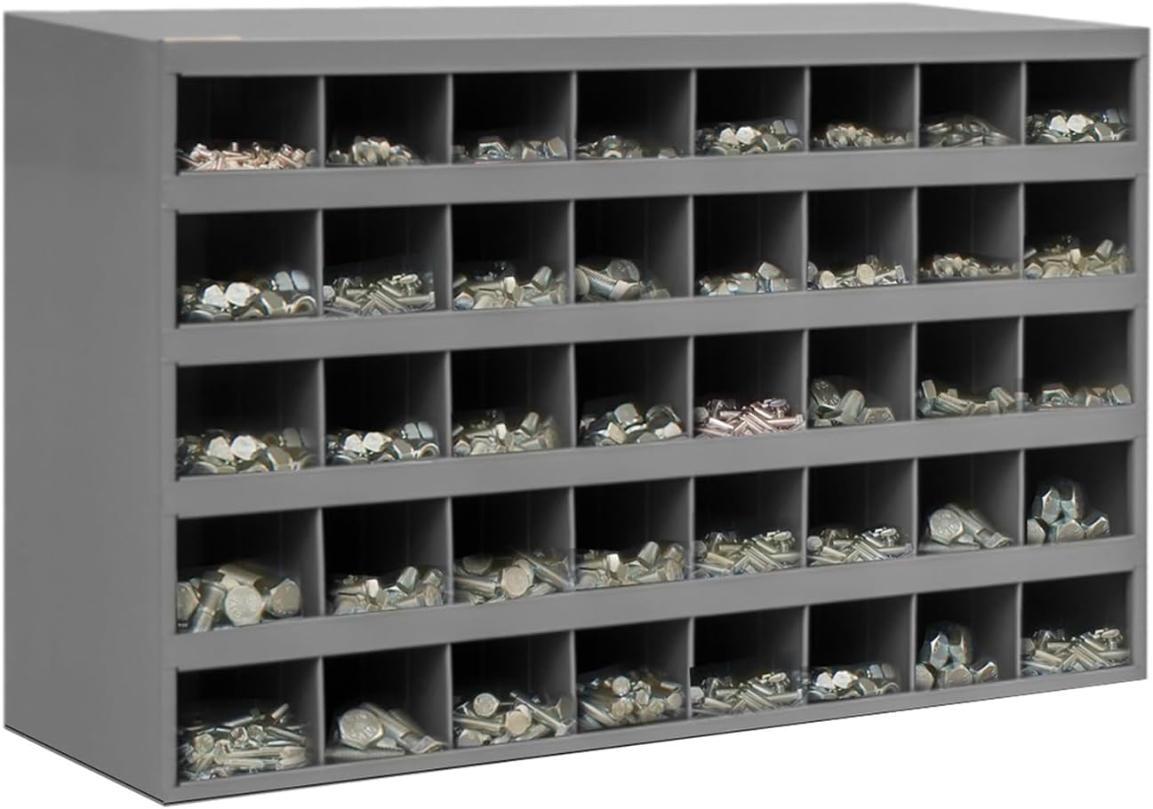 Titan Industrial Supply-3610 Piece Bolt Bin Kit Grade 8 Yellow Zinc Nut Bolt Washer Assortment, Hex Head Cap Screws, Flat and Lock Washers USS 40 Hole Bin