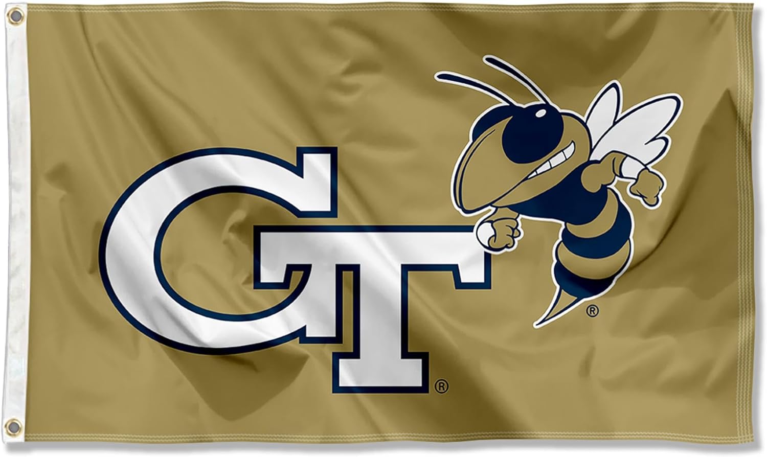 College Flags & Banners Co. Georgia Tech Yellow Jackets Gold Logo Large Grommet Banner Flag