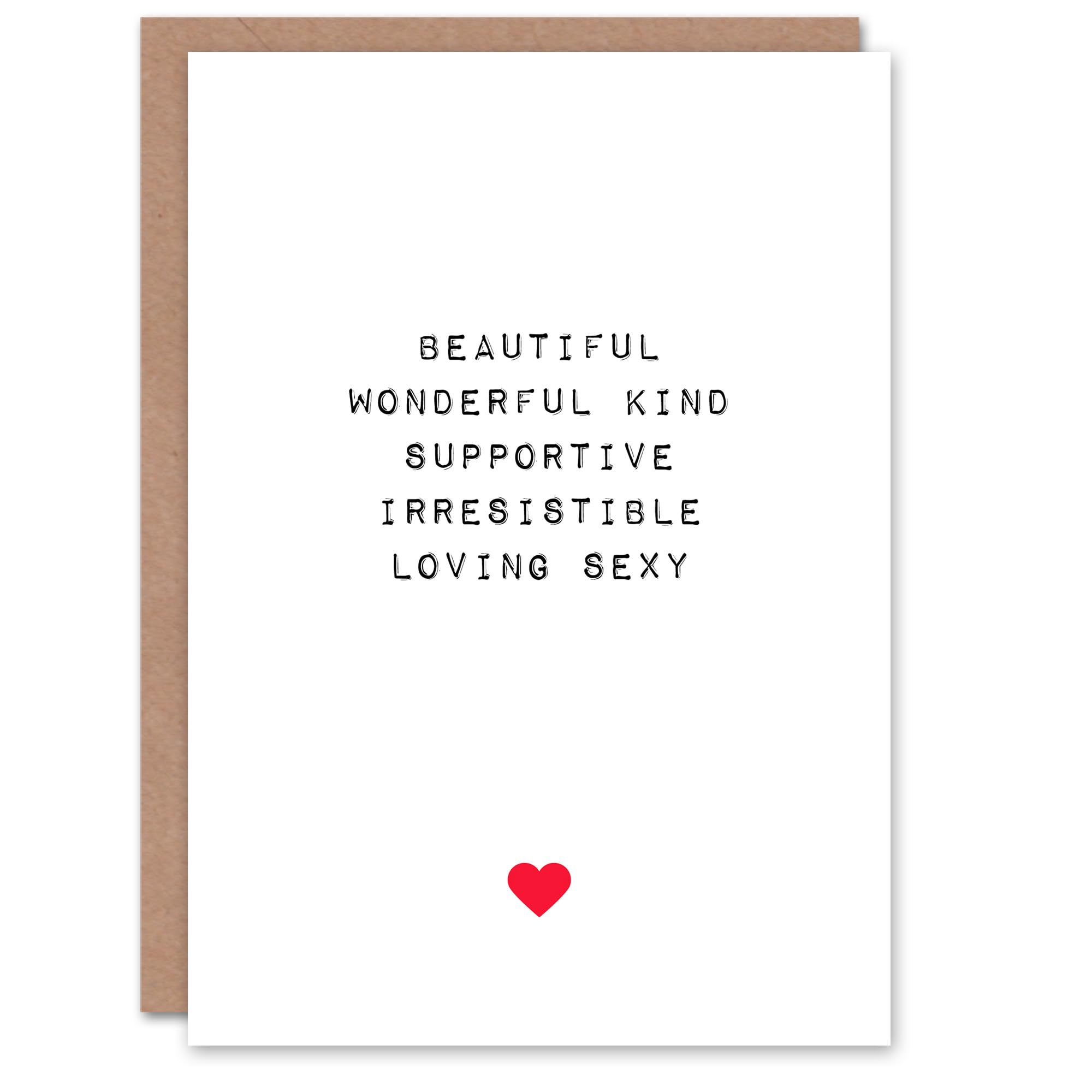 Artery8 Valentines Day Greeting Card Lovely Words Wonderful Irresistible For Him or Her