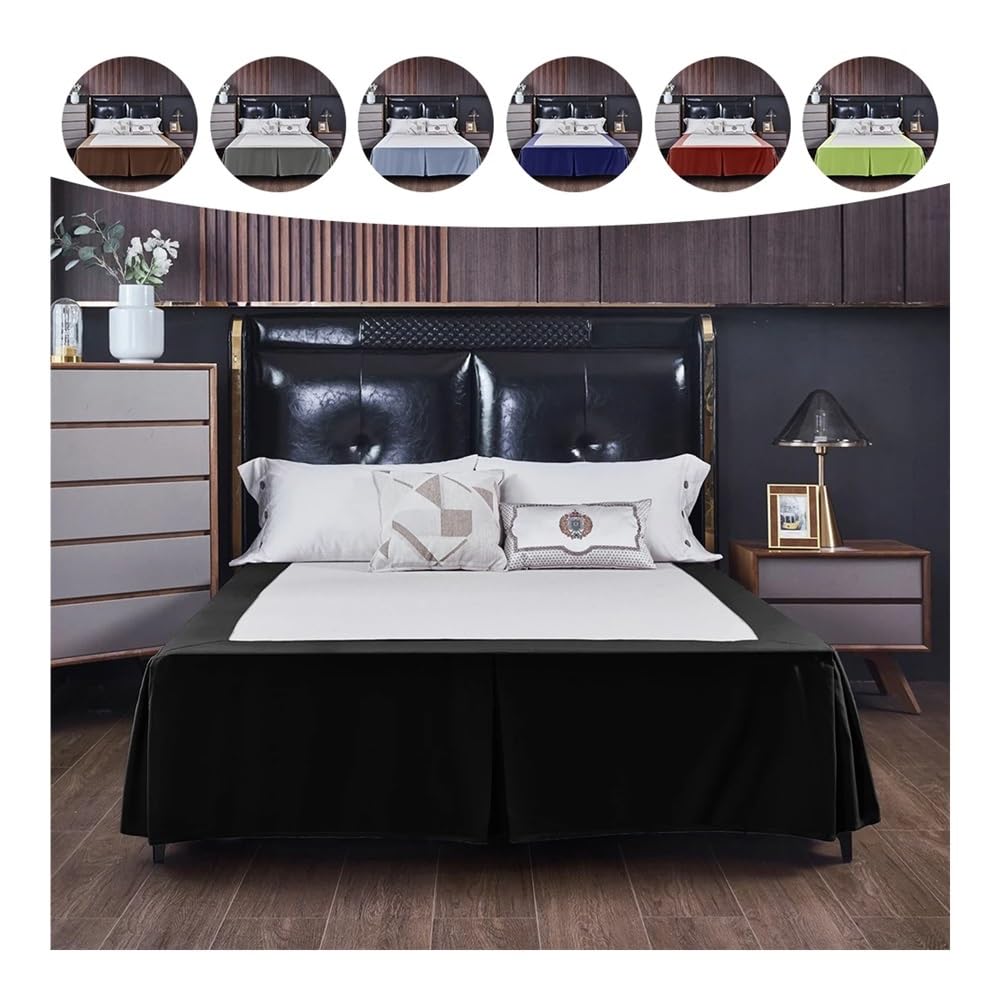Biancheria da letto confortevole, in tinta unita, plissettata, su misura, elastica, morbida, con fascia elastica, per letto matrimoniale, matrimoniale, king size (CQ005-23, matrimoniale, 137 x 190 x