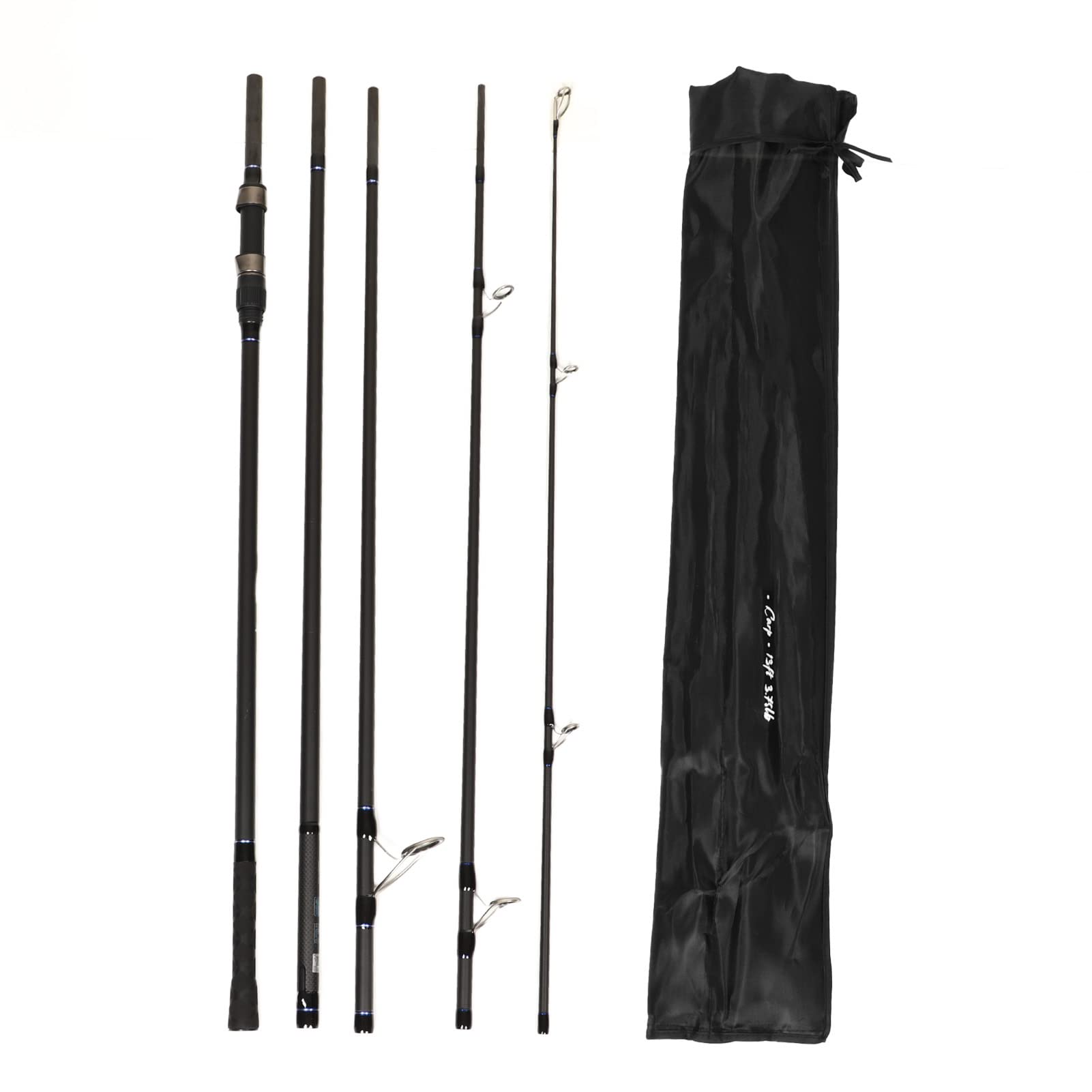 Tbest Canne à Pêche Légère, Cannes à Pêche de Voyage Portable Multi-Section Carpe Coulée Canne à Pêche pour la Pêche en Mer Pêche en Rivière (3.9m)
