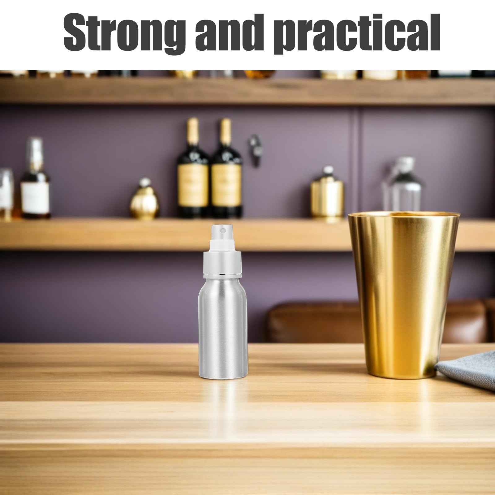 TOYANDONA Cocktail Zerstäuber 50ml Aluminium Wiederbefüllbare Sprühflasche für Bitterflaschen Barzubehör und Grill