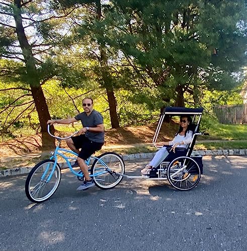 PediCruiser Adult Bike Trailer + Stroller/Wheeler 2 in 1, Seatbelt, Full Weather Guard/Sunshade, Foldable + Easy Front Wheel Attachment Option, Fun + Functional for All Ages - Thumbnail 2