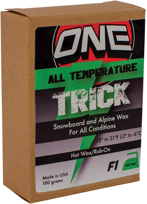 One Mfg F1 Trick All Temp Snowboard & Ski Wax 100g - Hot wax or rub on speed and convenience