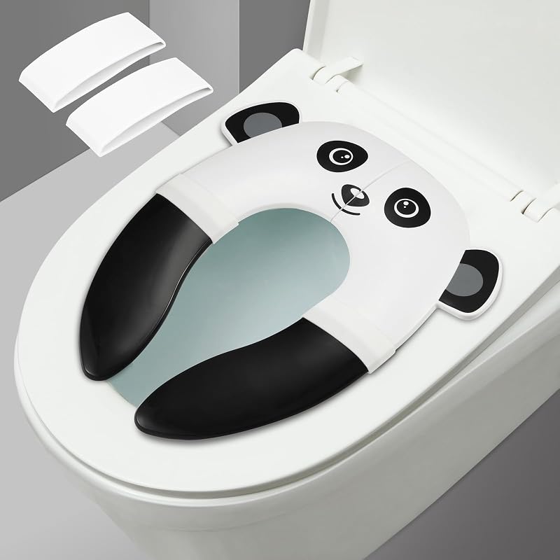 PandaEar összecsukható utazó WC ülőke gyerekeknek, csúszásmentes szilikon párnákkal