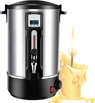 Electric Candle Wax Melter Pot with Digital Temperature Screen and Wax Release Valve for Commercial/Home Candle Making, 30-110  Temp Control,12L