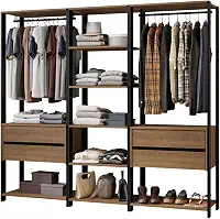 Guarda-roupa Closet Modulado Valencia 4 Gavetas 199cm Rustic/preto Madesa 02