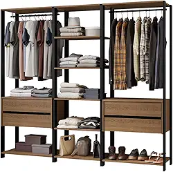 Guarda-roupa Closet Modulado Valencia 4 Gavetas 199cm Rustic/preto Madesa 02