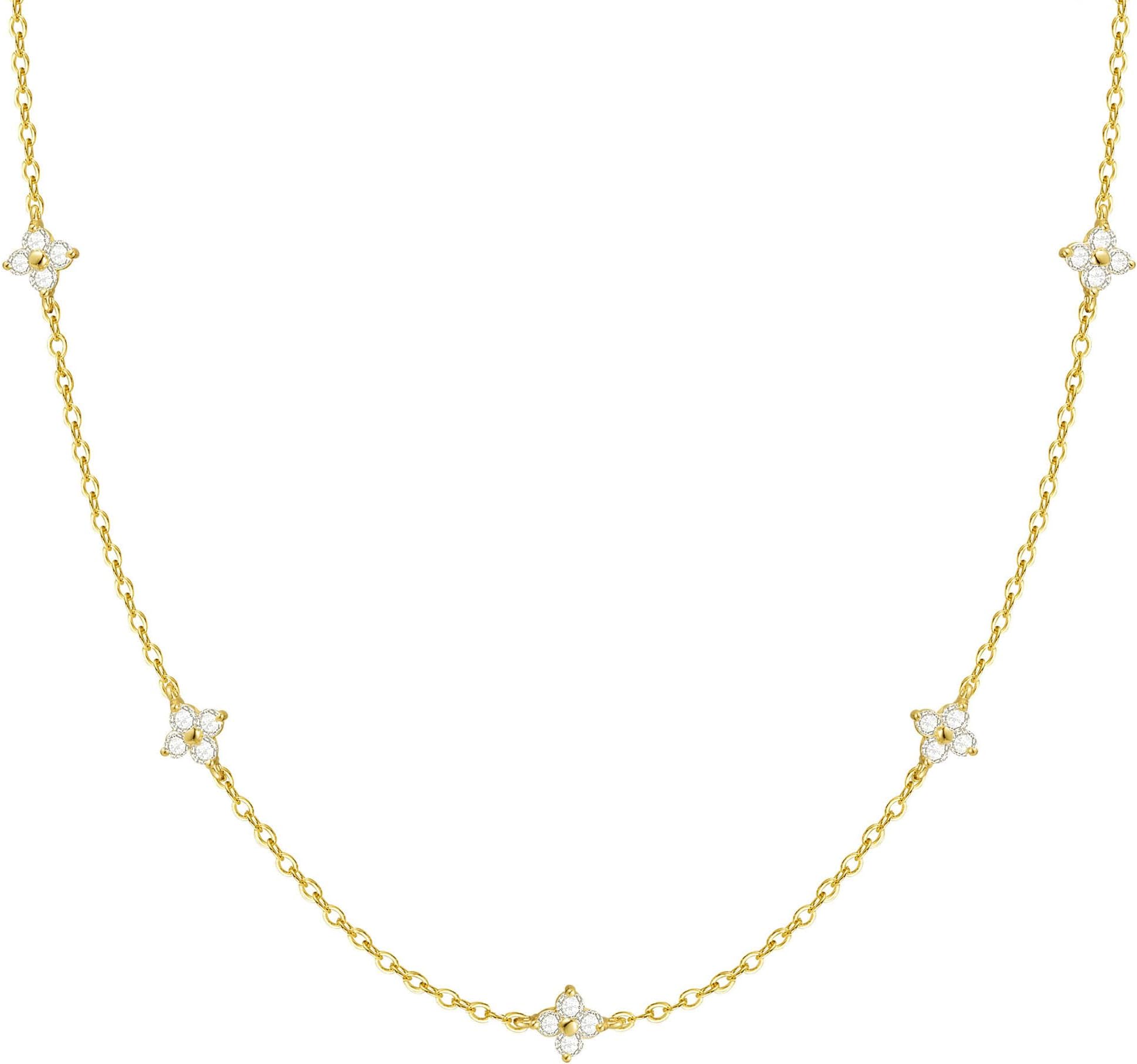 Dainty Silver Gold Necklaces for Women Trendy Non Tarnish 14K Gold Plated Cubic Zirconia Necklace Layered Cute Butterfly Heart Station Choker Necklace Stack for Wedding Prom Brides Jewelry