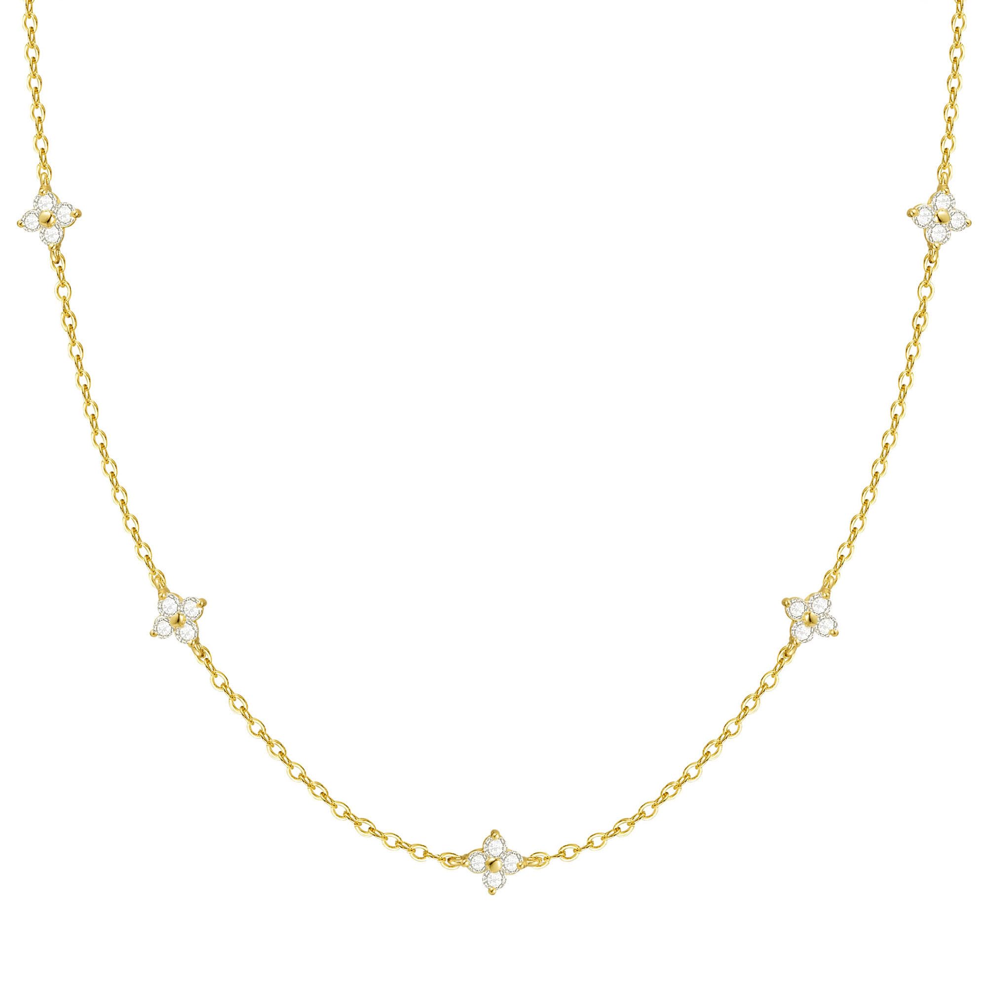 Dainty Silver Gold Necklaces for Women Trendy Non Tarnish 14K Gold Plated Cubic Zirconia Necklace Layered Cute Butterfly Heart Station Choker Necklace Stack for Wedding Prom Brides Jewelry