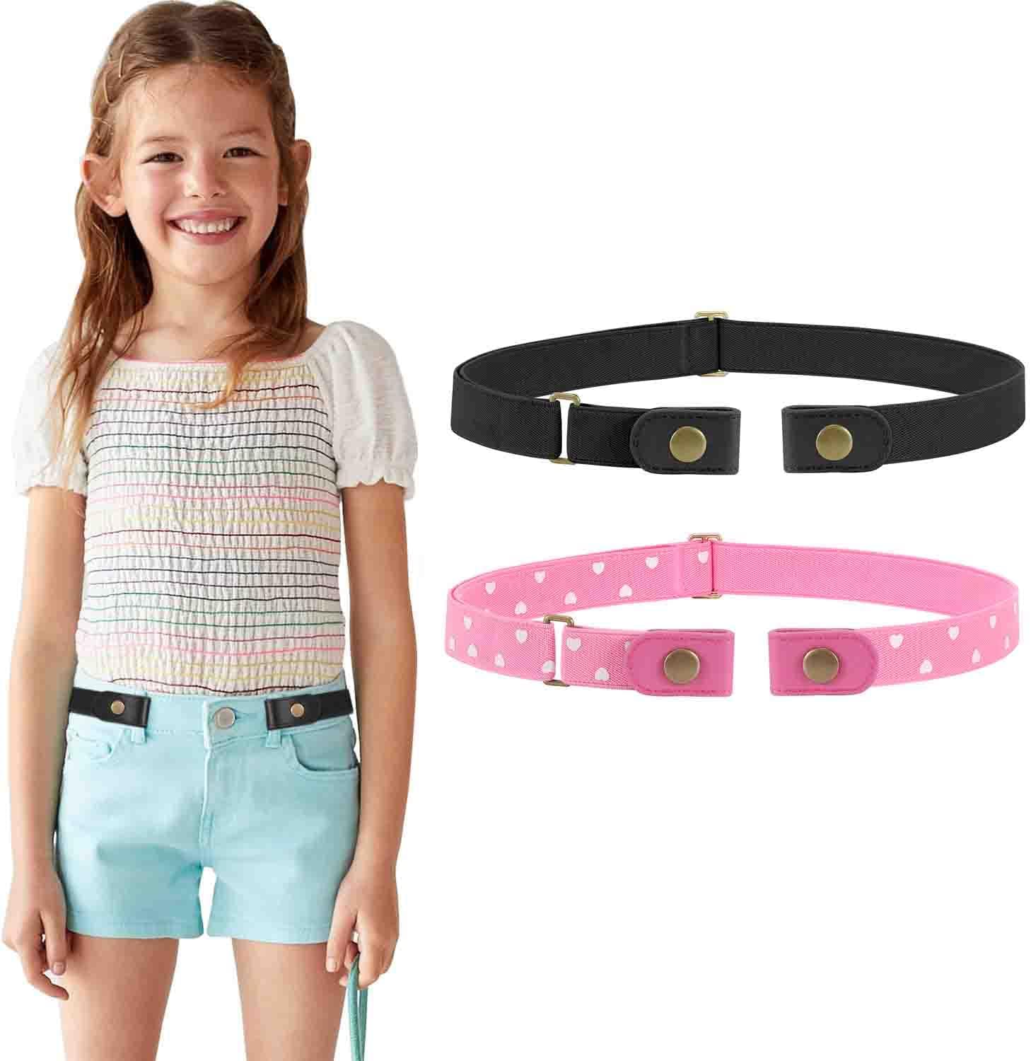 WERFORUNo Buckle Stretch Belt for Child Boys and Girls Buckle Free Kids Belt Up to 24 Inches