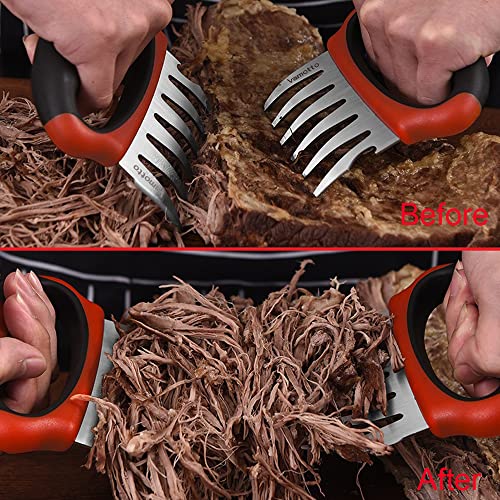 Vamotto 3-In-1 Pulled Pork Shredder Claws - Stainless Steel Meat Claws Bbq Meat Forks For Shredding Handling Carving Food Barbecue Paws Claw Handler Set For Serving Pork, Turkey, Chicken, Brisket #TOP3