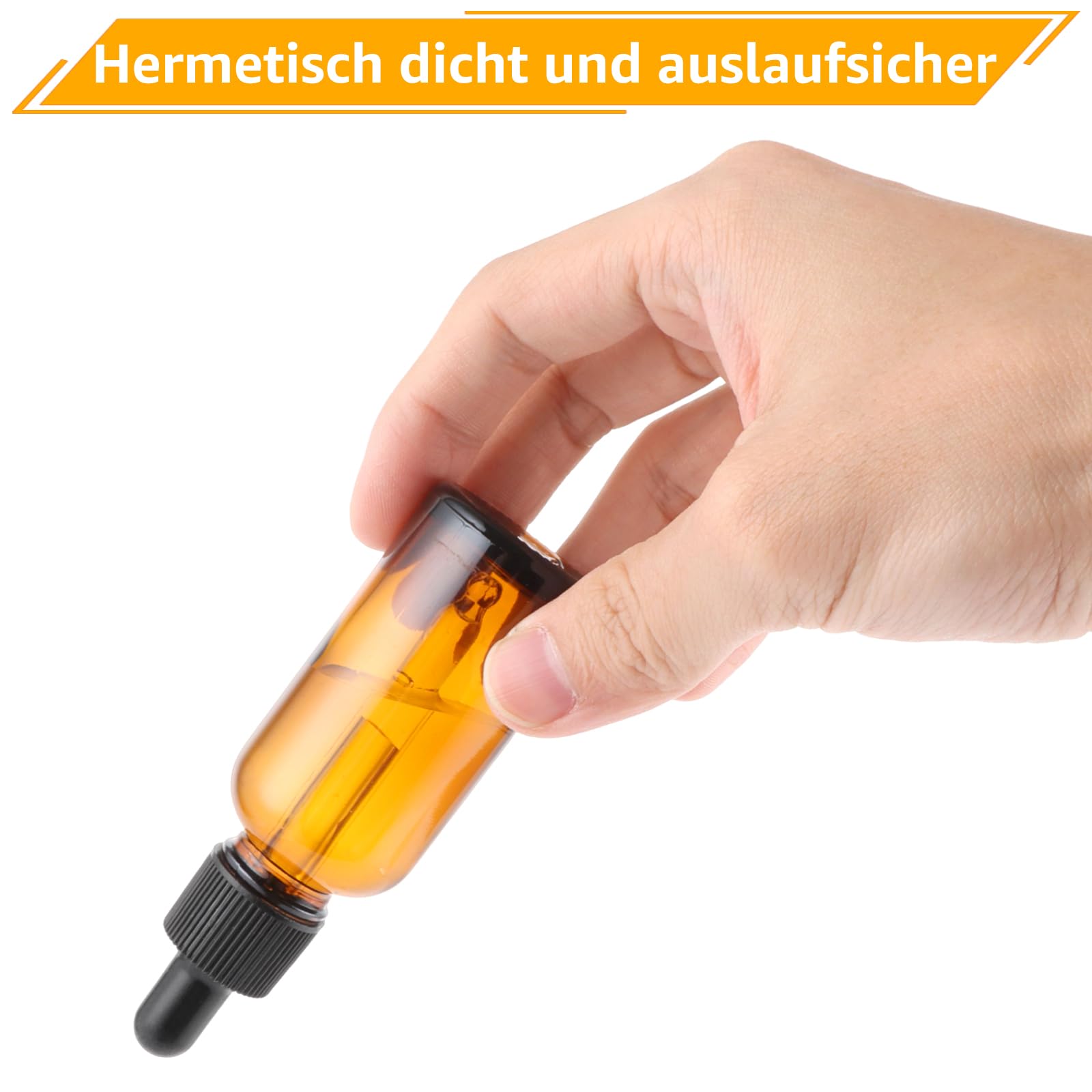 Lot de 30 flacons compte-gouttes en verre ambré de 30 ml avec pipette pour huile essentielle, huiles parfumées, aromathérapie, parfums, liquides
