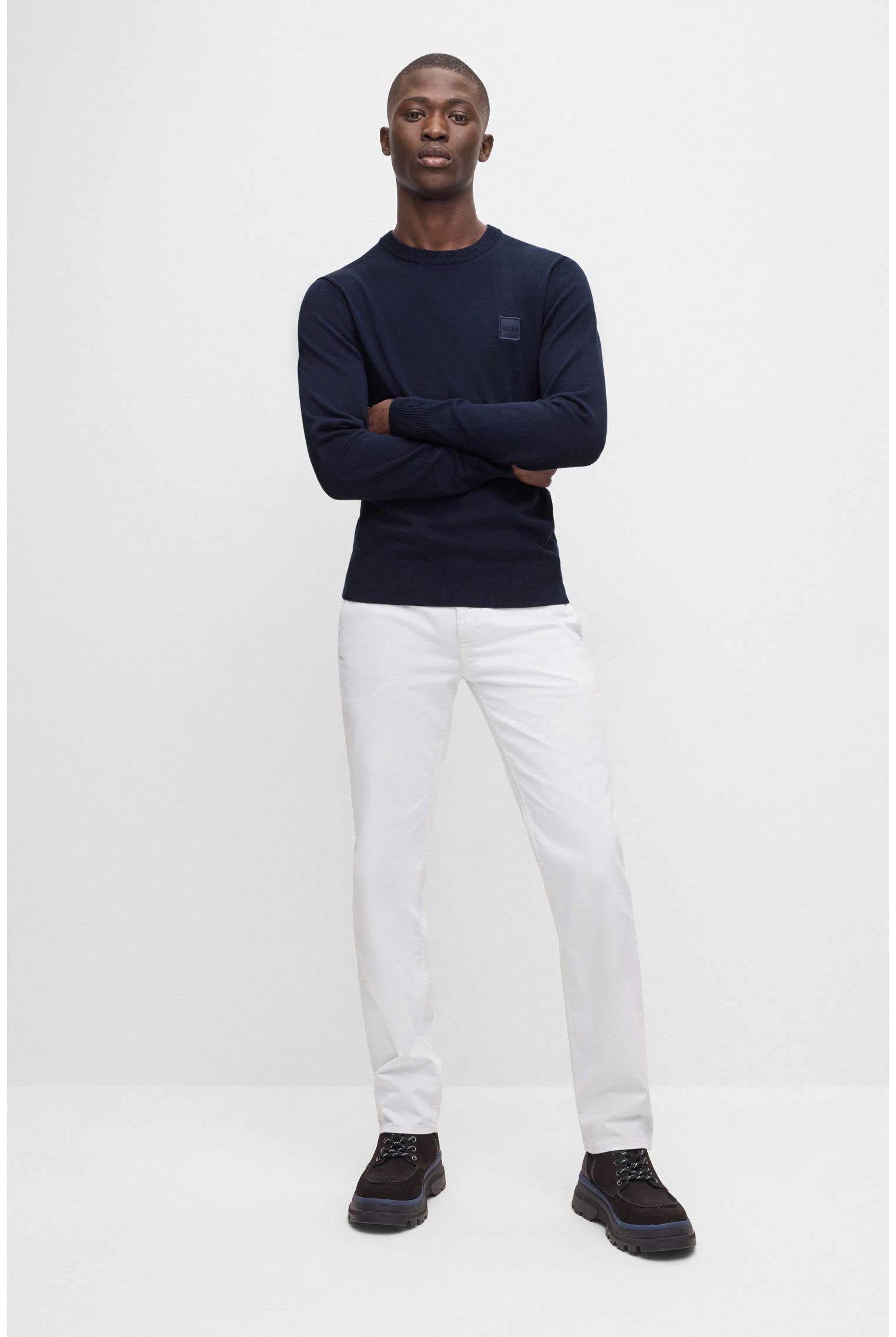 BOSS Herren Amotore Knitted-Sweater
