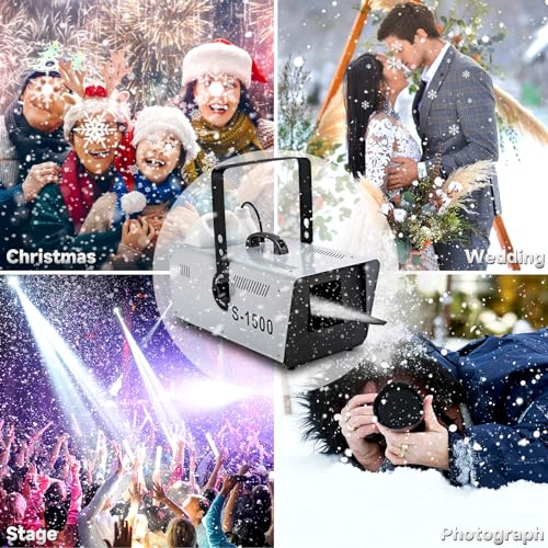 tcfundy snow machine 1500w snow making machine snowflake maker for christmas wedding kids party stage effect with wired remote control
