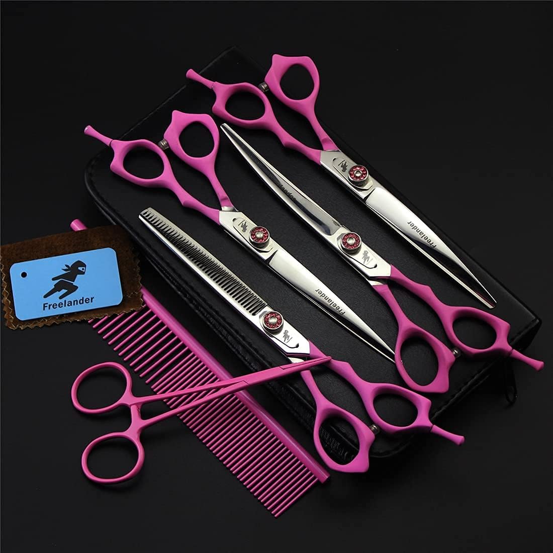 Trimming Tool 7.0 inch Professional pet Grooming Scissors Set Suitable for Long-haired or Short-haired pet Dog Grooming Scissors Sharp and