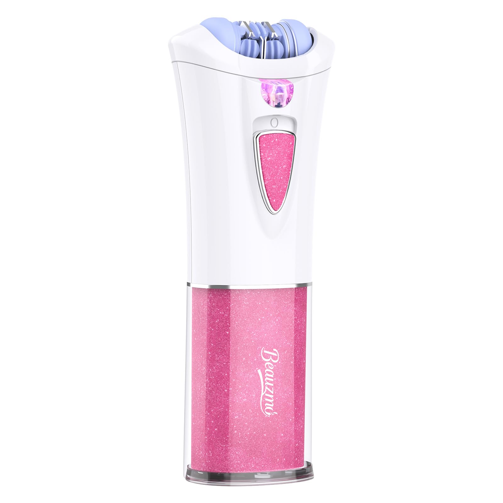 Mini Epilator, Facial Hair Remover for Women, Full Body Smooth Glide Epilator, Portable Electric Lady Shaver for Face, Armpits, Arms, Bikini, and Legs, with 9-Tweezers with LED for Precision Pink