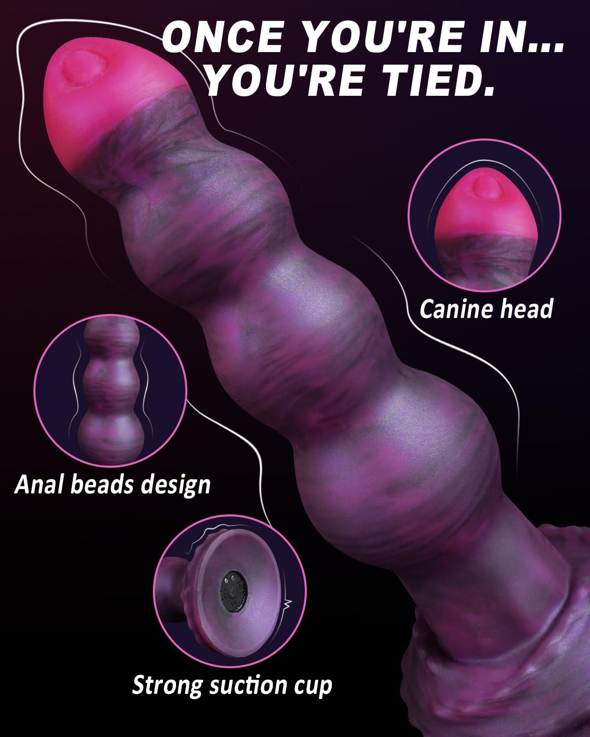 Vibrating Butt Plug Anal Beads Dildo, 360° Rotating Anal Vibrator Buttplug