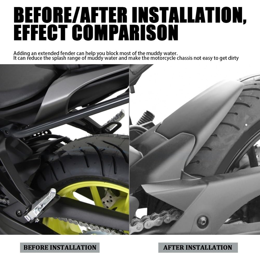NOLLAM Parafango parafango Moto Moto Parafango Posteriore Parafango Extender Estensione per Y&amaha MT-07 MT 07 2013-2017 XSR 700 2016-2020 Parafanghi Moto