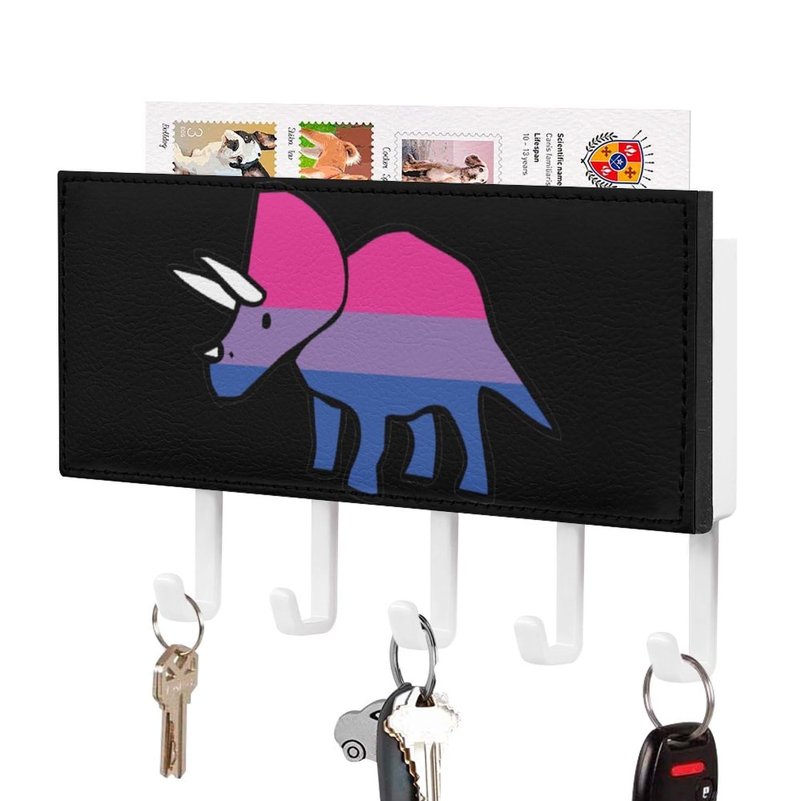 NCLQVJXZKHW Biceratops Key Holder with 5 Hooks Key Hooks Wall Mounted Key Racks Key Hanger Organiser Shelf