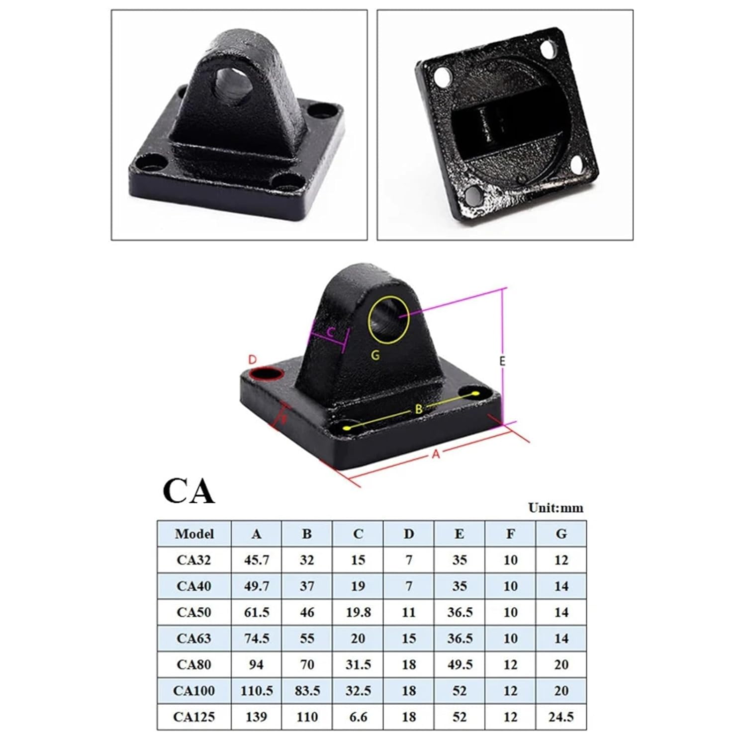 SC Series I/Y/U/F/CA/CB/LB/FA Bore 32mm/40mm/50mm/63mm/80mm/100mm/125mm 160mm Air Pneumatic Cylinder Accessories(I,SC63)