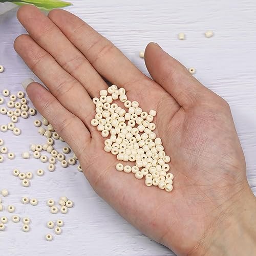 Miniatura 4 de Tibaoffy Tamaño 60 - Cuentas de semillas de vidrio para manualidades de 0.157 in, cuentas blancas para la fabricación de joyas (en total alrededor