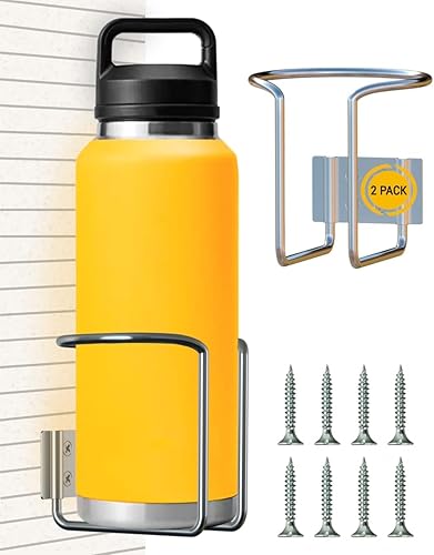 Skywin Portavasos montado en la pared, paquete de 2 portavasos grandes para yate, camión, automóvil y caravana, se instala en paredes y barandillas,