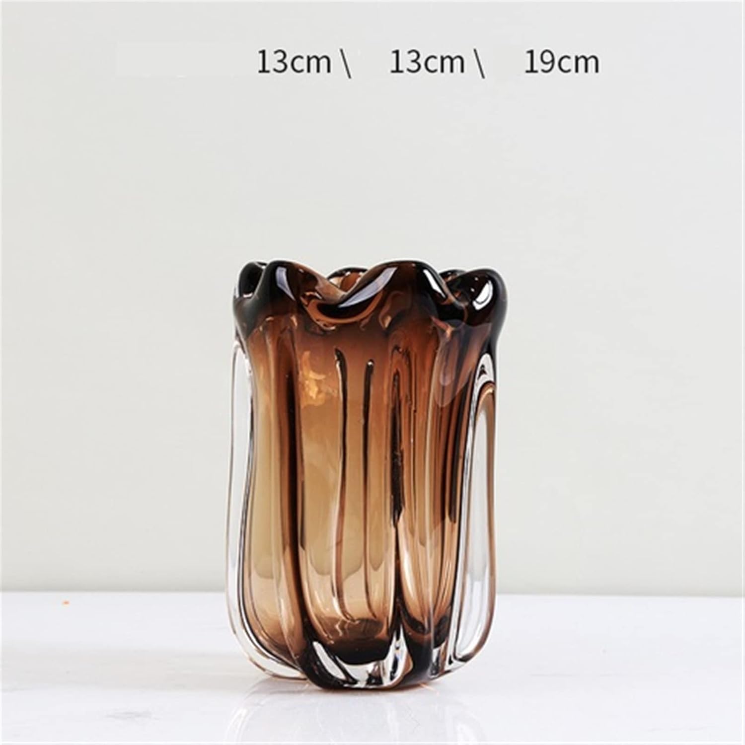 Vase Modern Glass Vase Vertiplant Living Room Wedding Table Luxury Decoraction Vase Minimalist Design Vasi Per Fiori Home Decor Item Suitable for dining and living room home decoratio(Small)