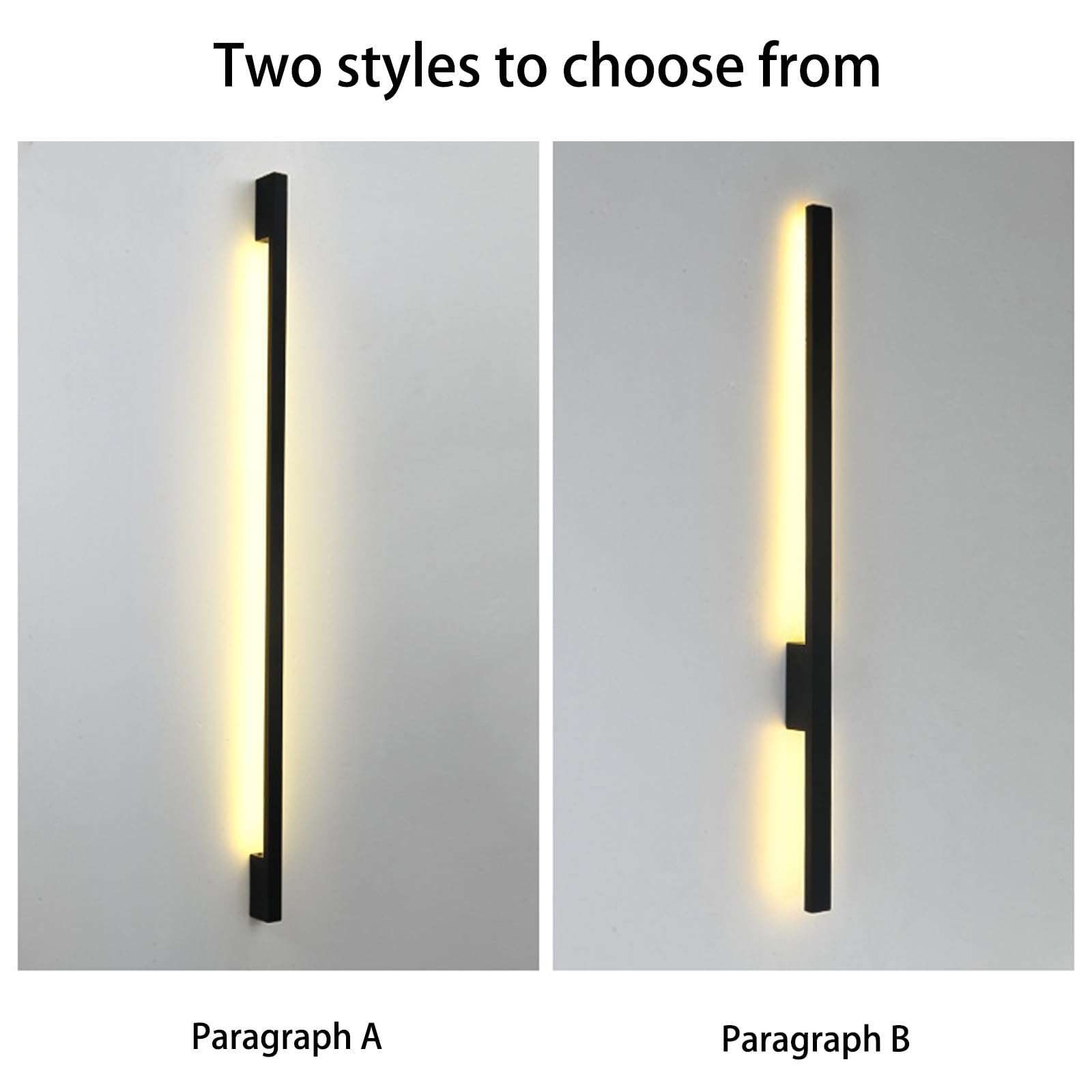 Applique Murale d'extérieur LED à intensité Variable avec télécommande 2700 K/4500 K/6500 K, étanche IP65, Bande Longue Moderne en Aluminium pour Porche et terrasse