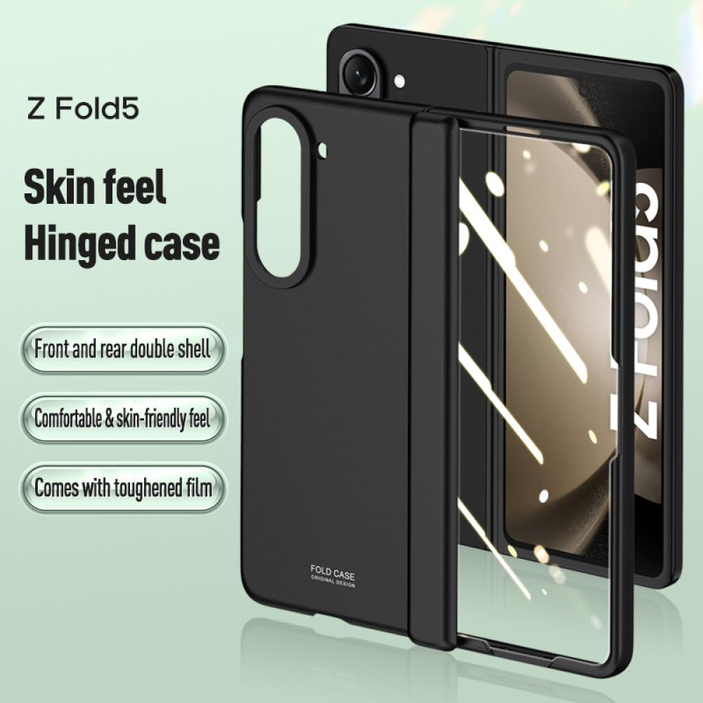 Per Samsung Galaxy Z Fold 5 Custodia Pellicola a conchiglia Integrata Custodia ultrasottile con cerniera pieghevole opaca Custodia all-inclusive, verde, per Galaxy Z Fold 5