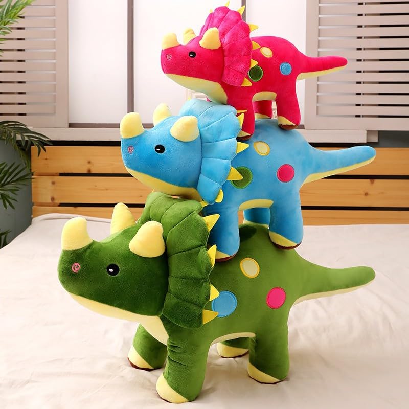 Simulazione Creativa Triceratopo Peluche Giocattolo Morbido Dinosauro Cuscino Bambola Animale Farcita Decorazione Della Casa Per I Bambini Regalo Di Compleanno 100 cm Rosa