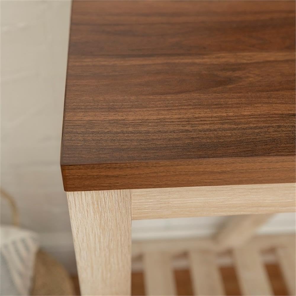 Pemberly Row Rustic Entry Console Table, 52 in, Dark Walnut Top with White Oak, High-Grade MDF and Laminate, Spacious Open Shelf, Living Room, Hallway, or Entryway Decor