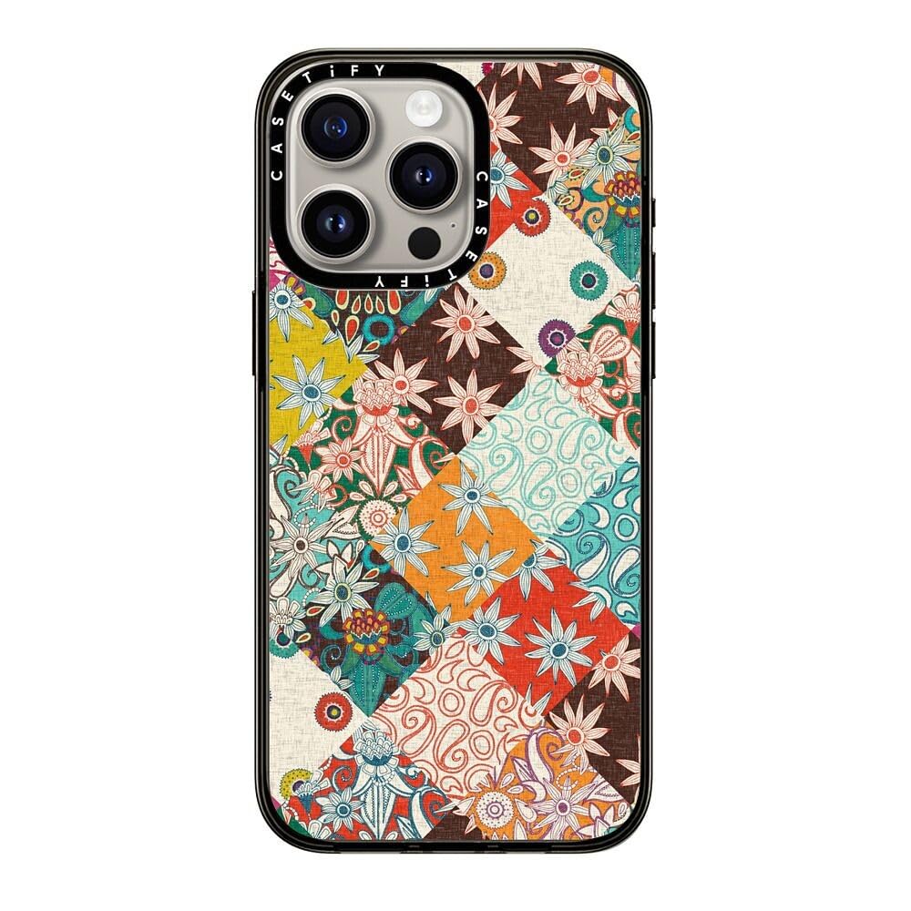 CASETiFY Compact Case for iPhone 15 Pro Max [Lightweight / 4 ft. 2X Military Grade Drop Protection/Slim] - SARILMAK Patchwork - Clear Black