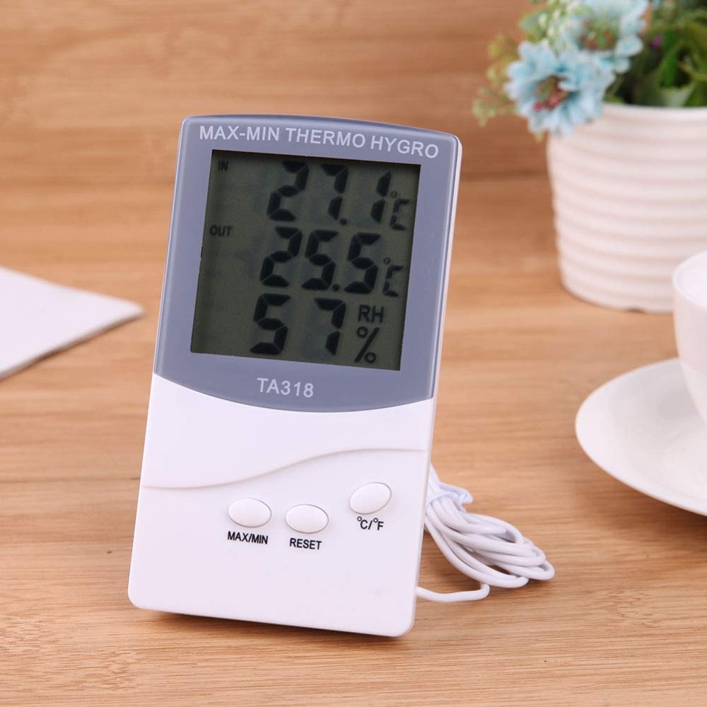 PNAWLLCF-65 wewnętrzny termometr zewnętrzny higrometr cyfrowy LCD Max-Min Thermo Hygro miernik wilgotności czujnik sondy