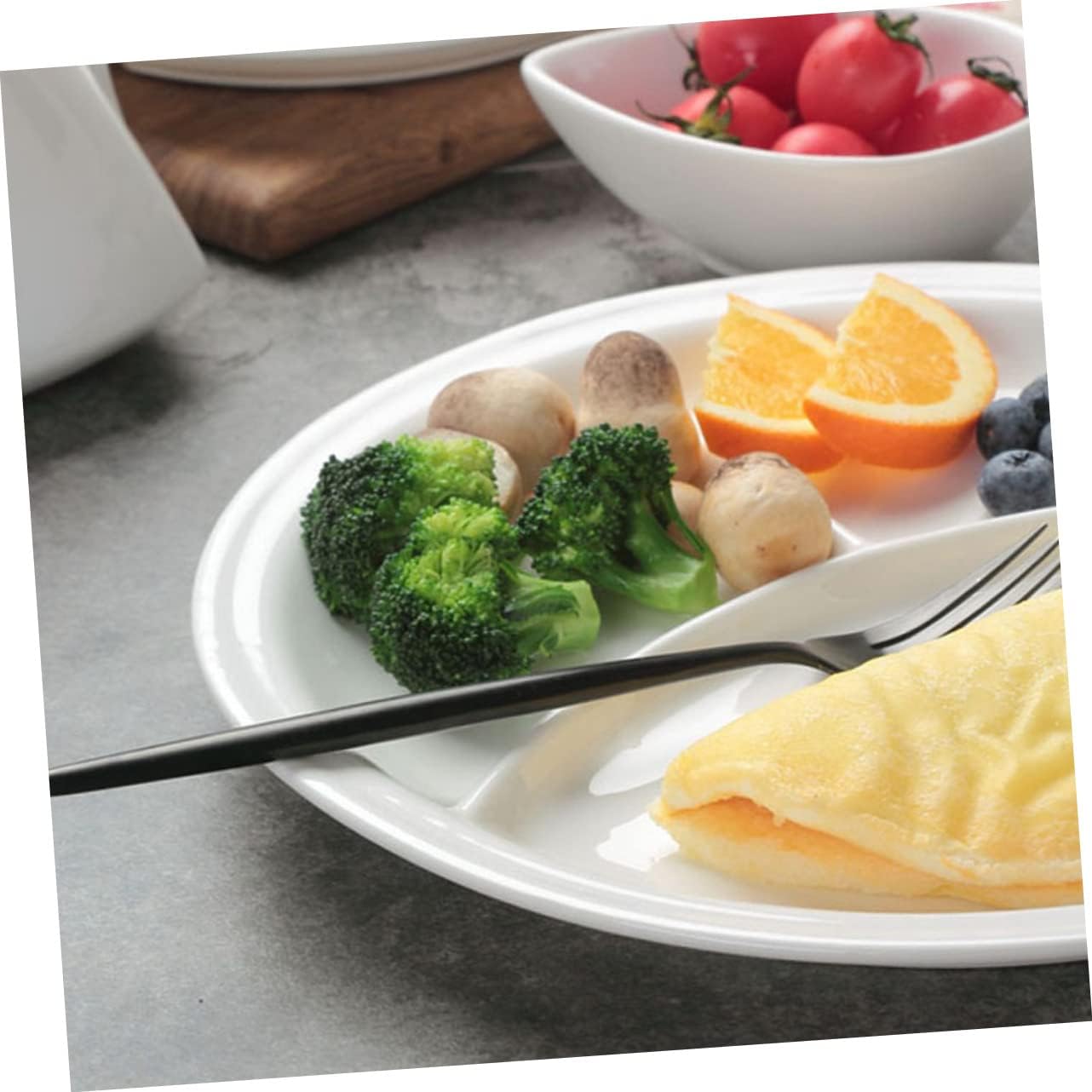 IMIKEYA Quality Ceramic Separate Dinner Plates Boy Girl Meal Plate Boy Girl Divided Home Accessory